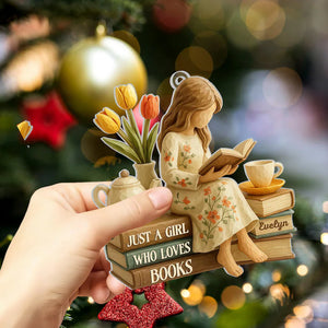Personalized Just A Girl Who Loves Books 2D Flat Acrylic Ornament, Reading Gift For Book Lover,Bookworm Xmas Gift For Readers,Christmas Gift aec4fc5b-369b-4fe1-822a-27c9eb2cc178-hghghg.webp