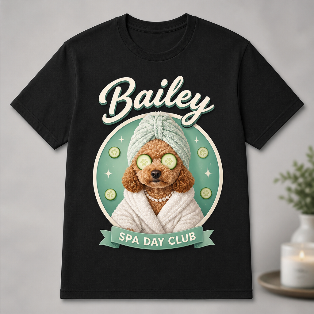 Custom Pet Spa Day Portrait Tee - Personalized T-shirt aec9b2cd-fcb9-4235-8f40-f679e4ca0e59.png