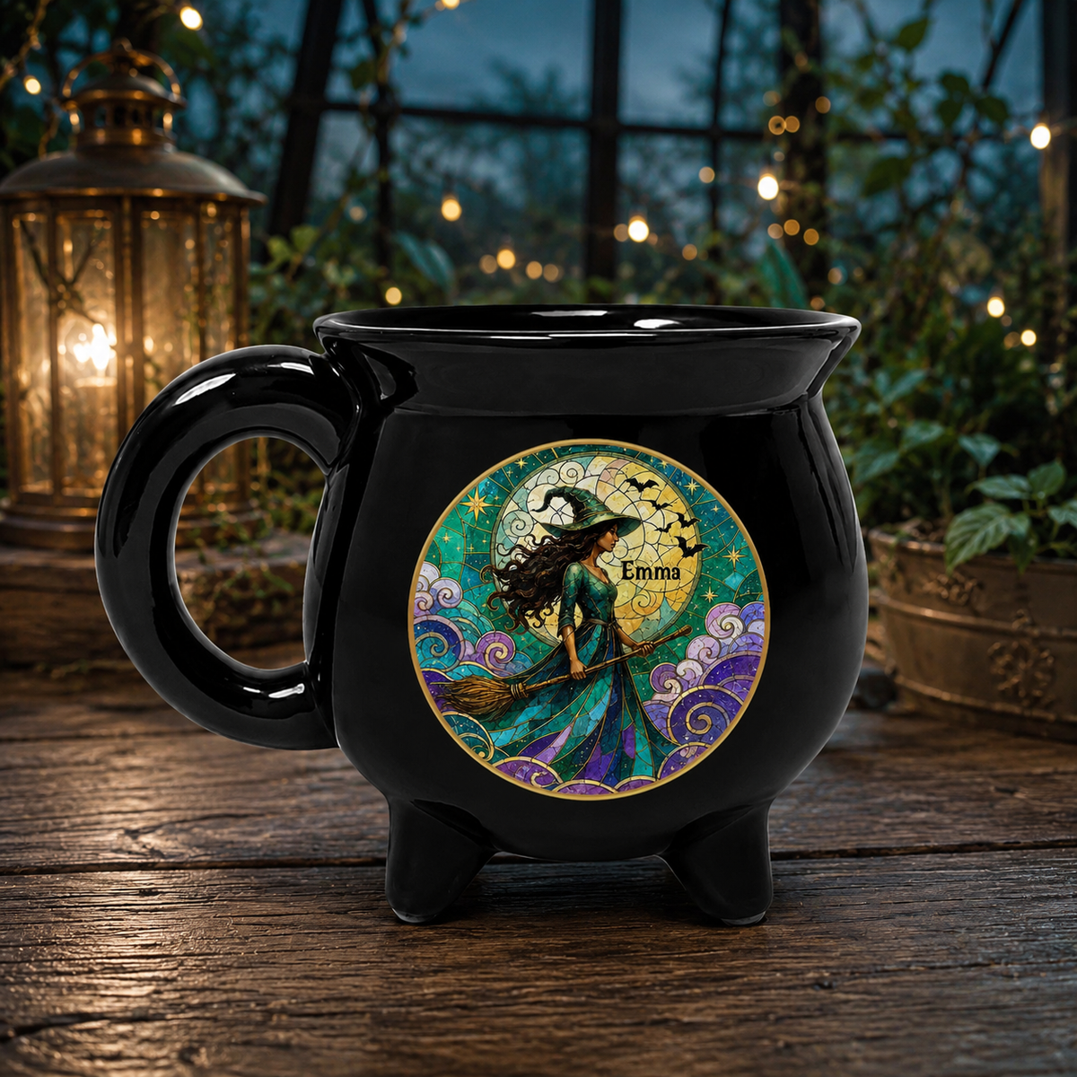 Personalized Witch Cauldron Mug – Stained Glass Moon and Broom Design aedf1d38-3fae-424f-8d18-9da7f23e116d-banner-1.png