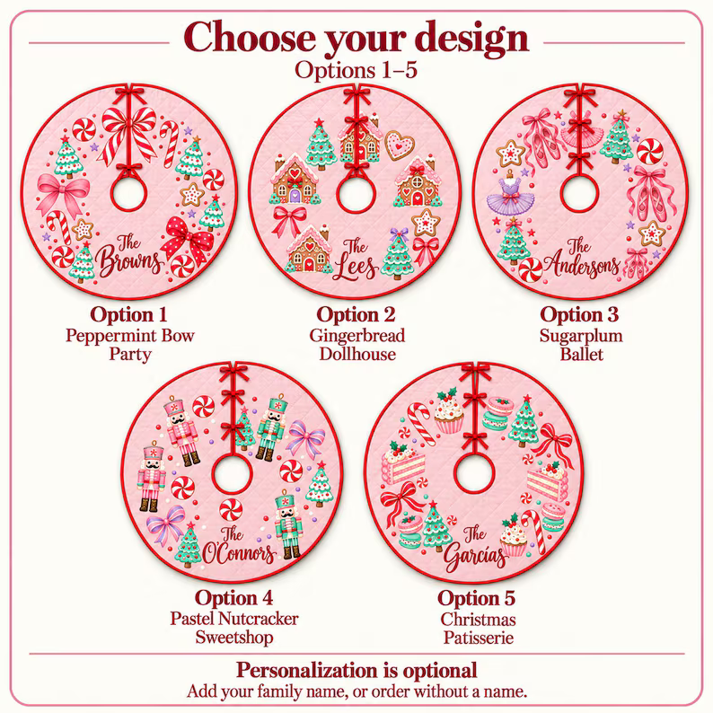 Custom Christmas Pinky Tree Skirt With Your Family Name, Gift For Family aefad195-8721-4c79-9242-629f6edbd208-y12.png