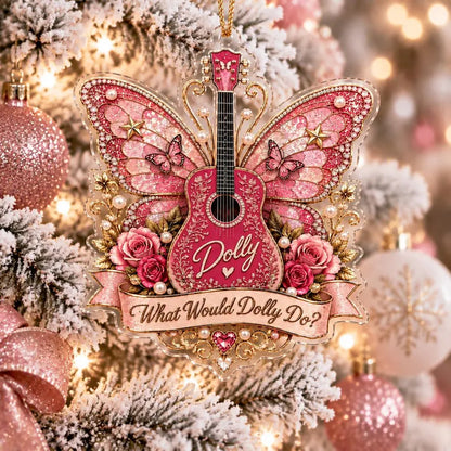 Dolly Parton Guitar Ornament, What Would Dolly Do Christmas Decor, Butterfly Guitar Design, Music Lover Christmas Gift, Holiday Collectible af2d74c6-7448-41ce-b30a-d886d5922f96-fdhb-2-.webp