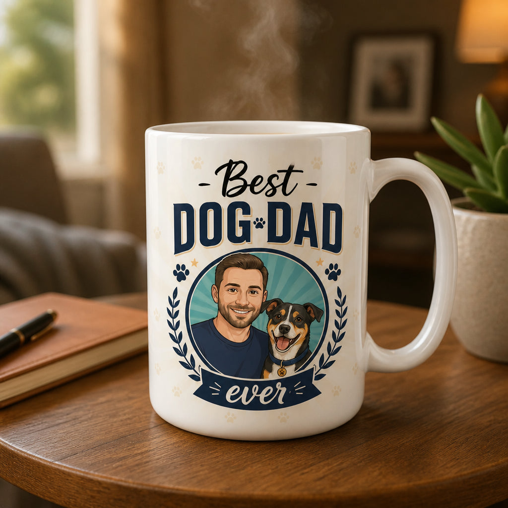 Best Dog Dad Ever – Custom Dad & Dog Portrait Mug - Personalized Mug af30b363-a8b2-4c10-a1ae-472b42d0e920.jpg