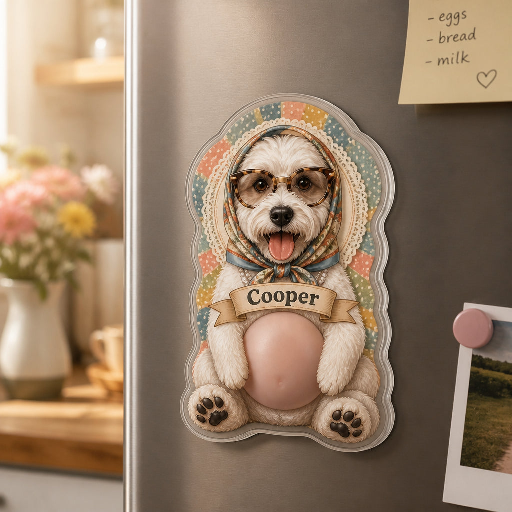 Custom Pet Granny-Scarf Portrait Fridge Magnet - Personalized Acrylic Refrigerator Magnet - Soft Rubber Belly af718ec1-d172-4693-a3ff-b0fb1f4c7512.jpg