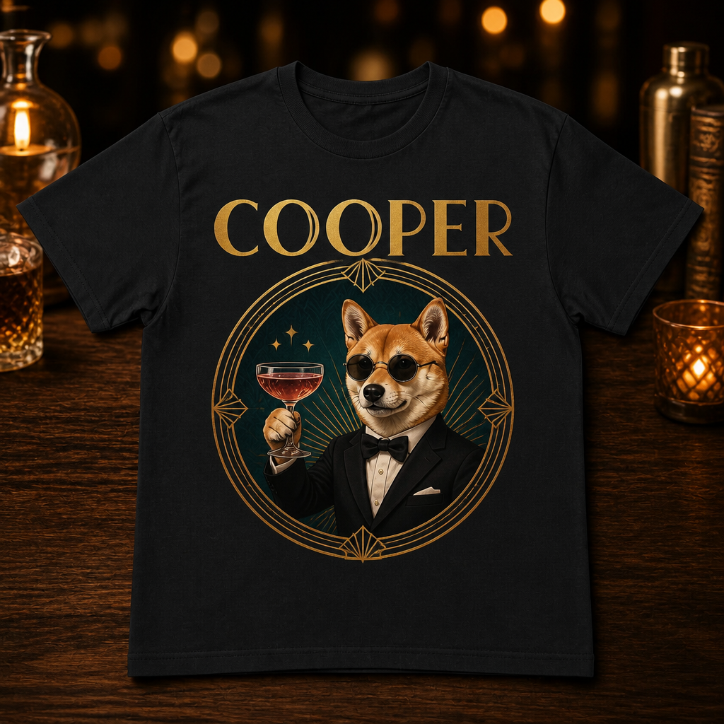Art Deco Speakeasy Dog – Custom Pet Name Tee - Personalized T-shirt af9a15a4-7388-4388-b1ff-f7409d6ff149.png
