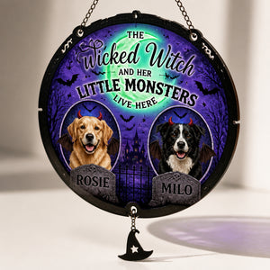 Halloween Witch & Little Monsters Pet Photo Doormat - Personalized 1 Layered Suncatcher with Charm afa5c04d-79fd-48da-bd2a-c25dfa66455e.jpg