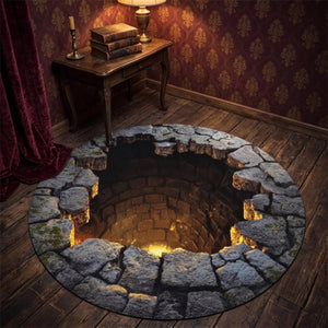 3D Stone Well Illusion Rug, Halloween Round Rug, Optical Illusion Carpet, Spooky Bottomless Pit Floor Mat, Gothic Home Decor Gift afc3c93e-d1b7-4f4a-8c32-ddce161012ec-4.jpg