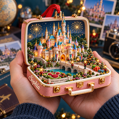 Personalized 3D Hong Kong Disneyland Suitcase Christmas Ornament – Hong Kong Travel Souvenir & Gift for Disney Fans afcd8be7-1d35-4477-8f29-b30177bce365-Pink-suitcase-Hong-Kong-Disneyland-ornament-4.png