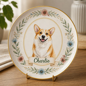 Custom Pet Portrait Plate with Name – Botanical Cameo Border - Personalized Personalized Ceramic Plate afd005b5-6046-4a92-a4dc-df6bb2fc9a15.jpg