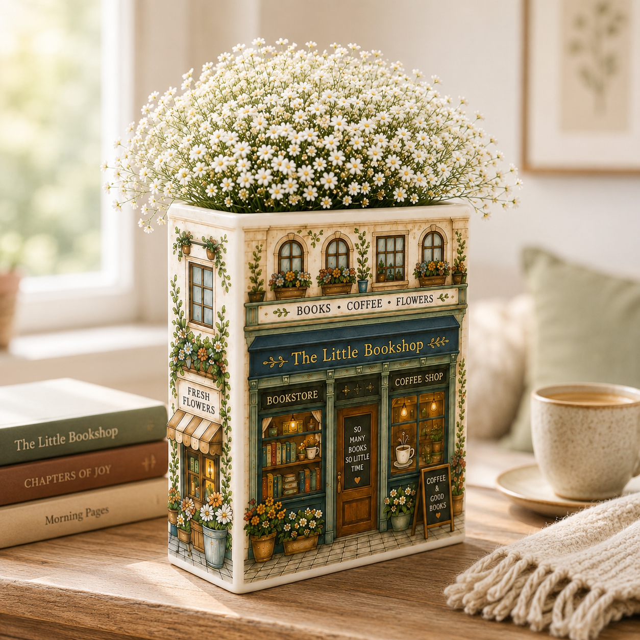 Personalized Vintage Bookshelf Library Ceramic Book Vase, Custom Name Gift for Book Lovers, Floral Bookish Gifts For Reader, Teacher Gifts afd0cfcd-e764-4bd0-acb1-640d8759c596-banner-1.png