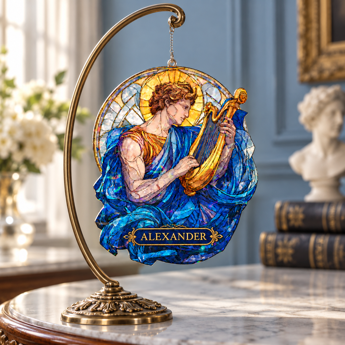 Apollo with Lyre Acrylic Suncatcher, Stained Glass Style Greek Mythology Window Hanging, God of Music and Sun Decor, Mythology Lover Gift afd92ecc-bbed-49ff-b755-1404245c86de-M-t-treo-Apollo-t-n-Alexander-sang-tr-ng-1.png