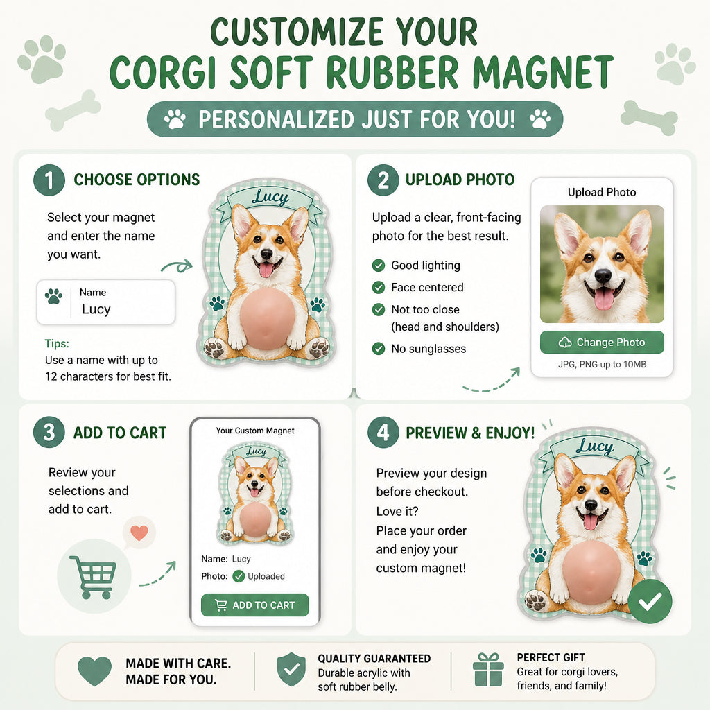 Personalized Corgi Fridge Magnet with Pet Name - Personalized Acrylic Refrigerator Magnet - Soft Rubber Belly affffdeb-da46-4861-91a8-0ab9ef475df8.jpg