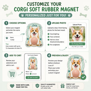 Personalized Corgi Fridge Magnet with Pet Name - Personalized Acrylic Refrigerator Magnet - Soft Rubber Belly affffdeb-da46-4861-91a8-0ab9ef475df8.jpg