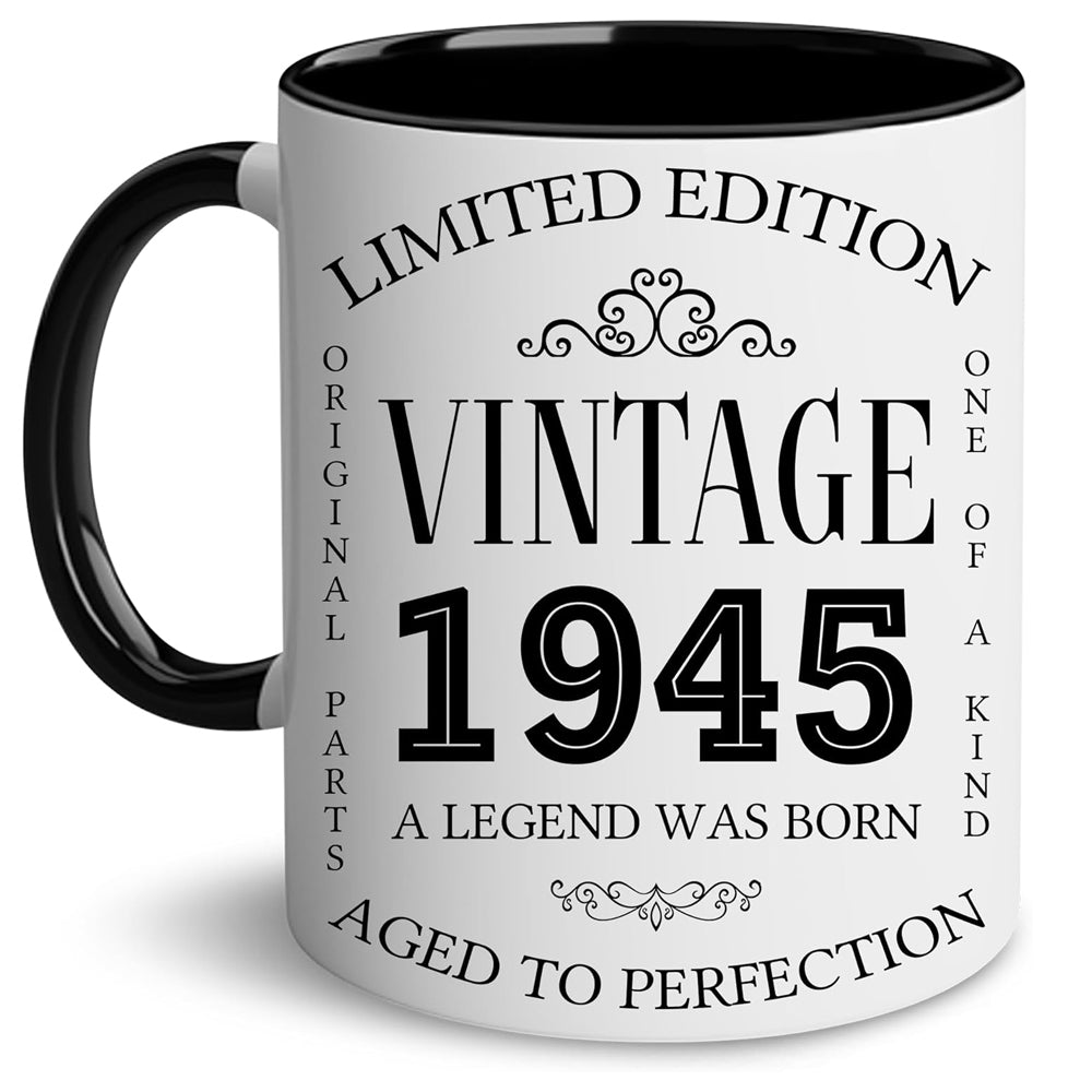 80th Birthday Gifts For Men Women - 80th Birthday Decorations for Men - Bday Gifts for 80 Years Old - 80 th Bday Ideas - 80 th Presents - Happy 80 Year Party Decorations - 1945 80 Vintage Mug