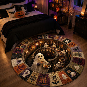 Ghost Halloween Round Rug, 3D Illusion Haunted House Rug, Cute Spooky Ghost Floor Mat, Halloween Kids Room Decor, Ghost Lover Gift b00e836f-2fe9-46ea-9458-89045e9bc75d-2.jpg