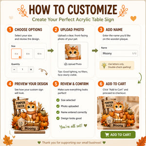 Autumn Pumpkin Patch Cat - Custom Name Table Sign - Personalized Custom Shape Acrylic Table Sign b034058f-1816-4585-9636-7677e0772cc7.jpg