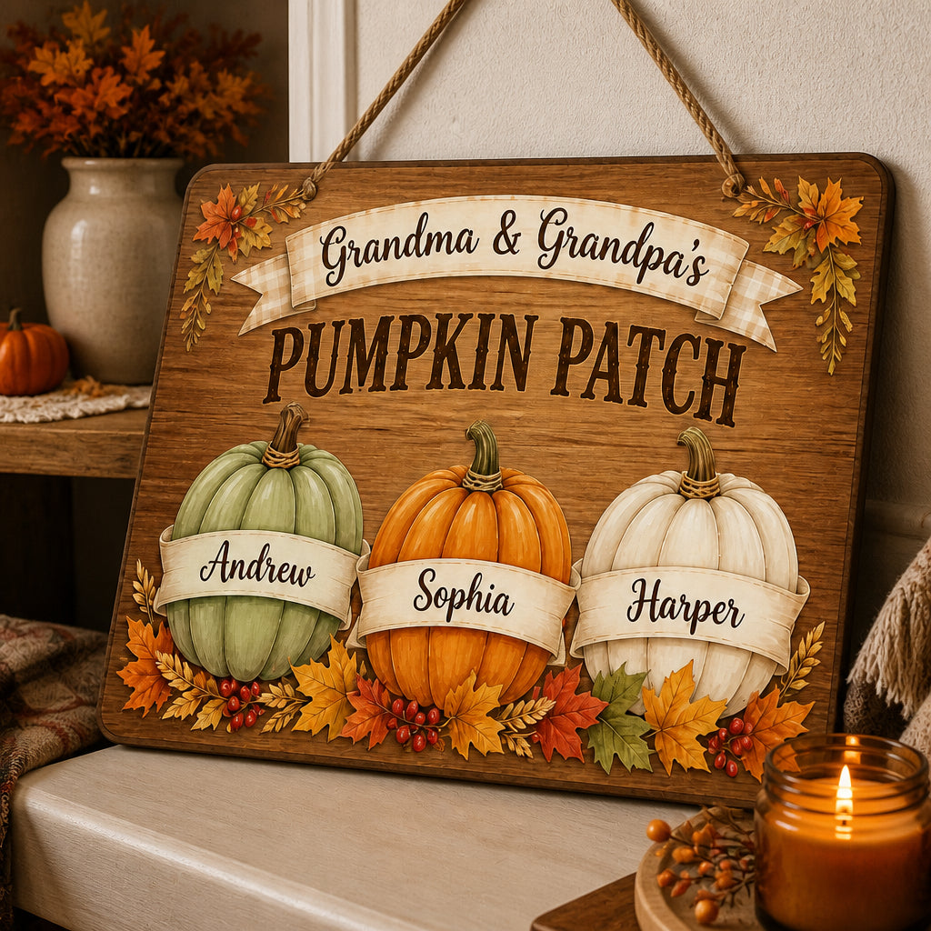 Grandma & Grandpa's Pumpkin Patch Wood Sign – Personalized Grandkids Pumpkins - Personalized Wood Sign b042cf5a-09fd-43ee-8375-725d3726dbc8.jpg