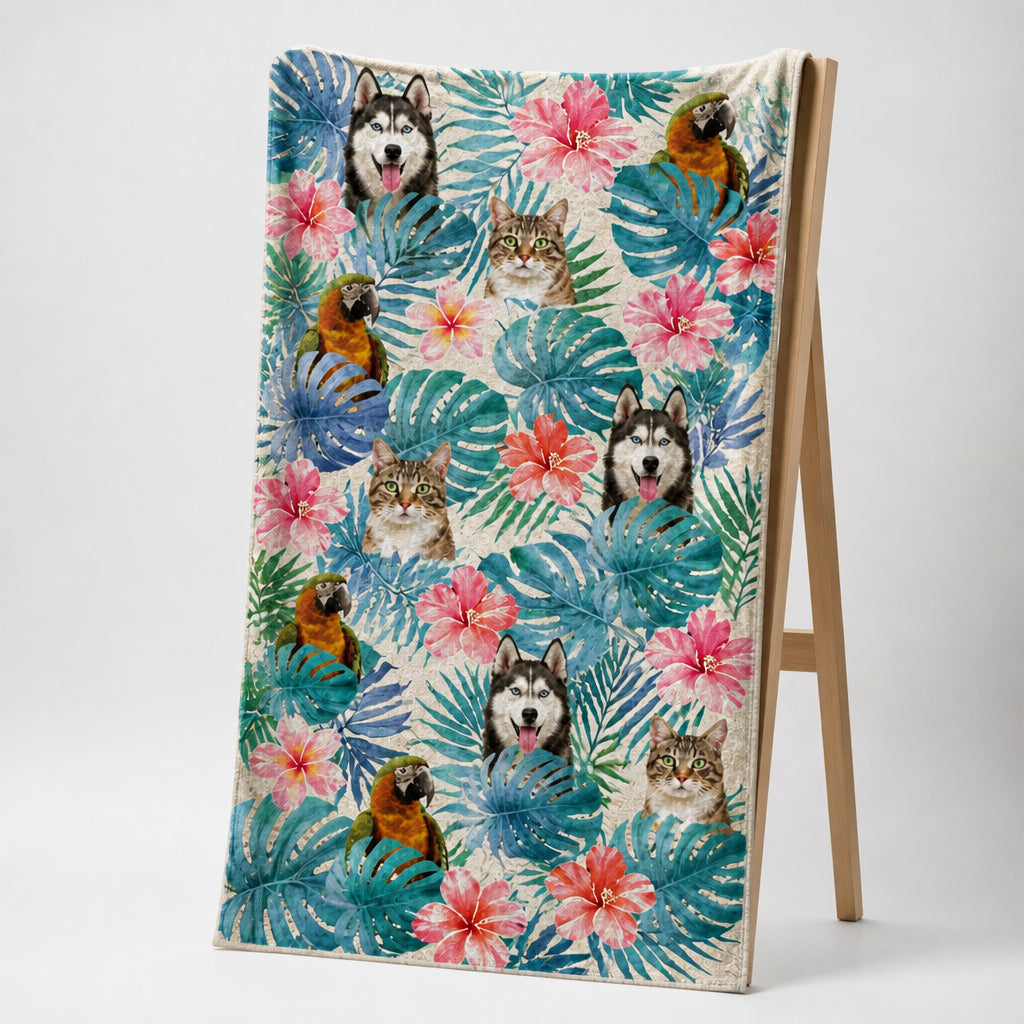 Tropical Pet Face Beach Towel – Photo Upload - Personalized Beach Towel b0466aa5-d128-4ed2-88e9-77d27af3c76c.jpg