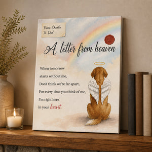 Pet Memorial Canvas - A Letter From Heaven (Custom From/To) - Personalized Canvas b05754cb-7311-4231-8e5b-4a28facd7f91.jpg