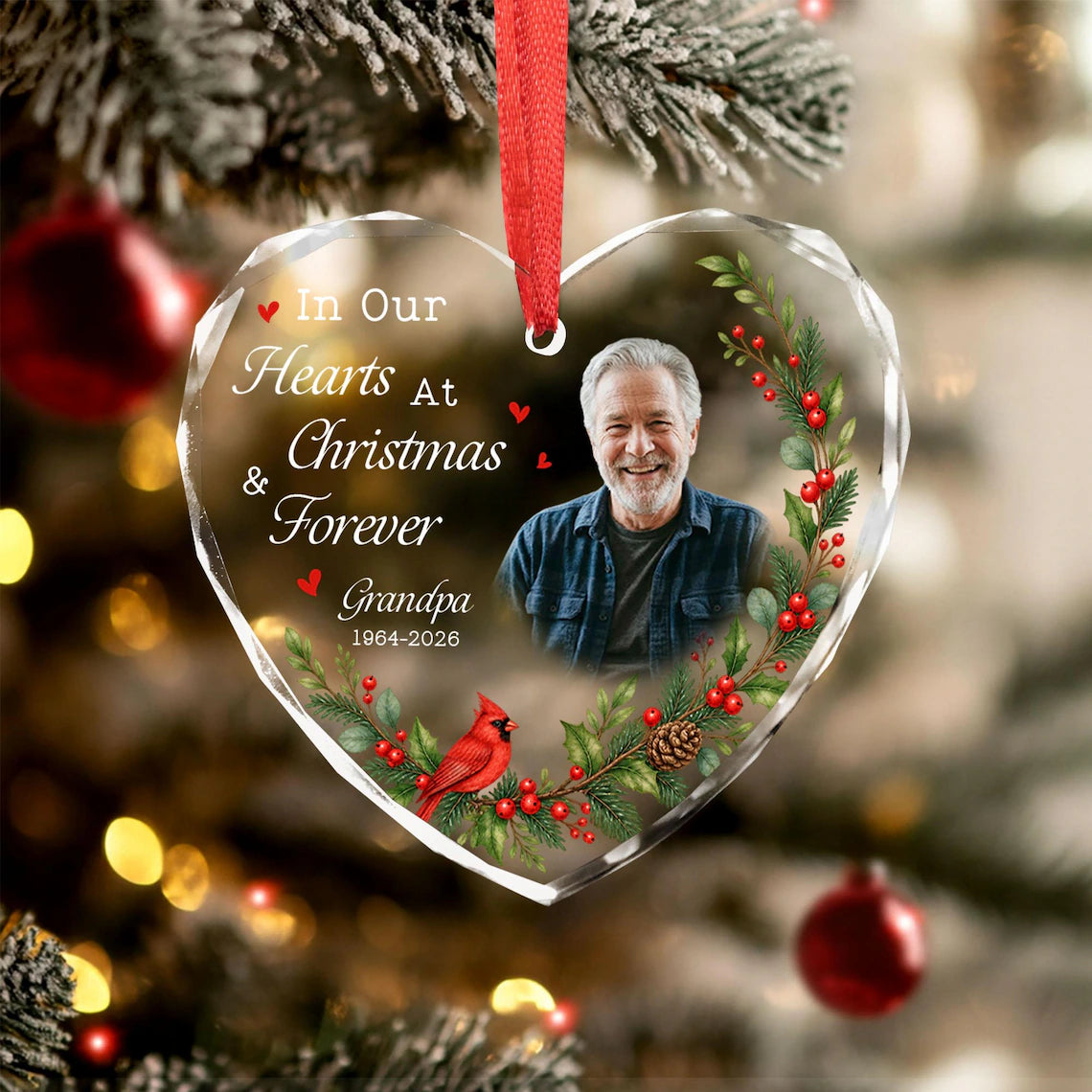 Custom Photo Memorial Ornament, Personalized Memorial Christmas Ornaments, Memorial Keepsake, Loss Of Loved One Gifts, Sympathy Gift b05ecb3b-f528-46b8-8c60-816a972cb3c8-4.webp