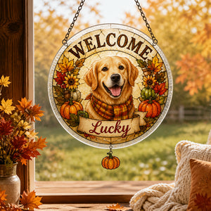 Autumn Welcome Pet Portrait Garden Flag - Personalized 1 Layered Suncatcher with Charm b060ced0-21ea-48dd-b33c-68ad1a7c0055.jpg