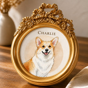 Custom Pet Portrait Picture Frame – Watercolor Illustration with Name - Personalized Picture Frame b0640be9-6932-4d96-96eb-b7e92c97ec57.jpg