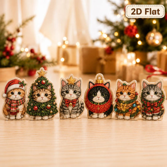 Christmas Cat Wooden Block Set, Santa Tree Ornament Kitty Shelf Decor, Cute Holiday Cat Lover Gift b07d4c79-3eb7-4902-88dd-df405caf0a7e-1.jpg