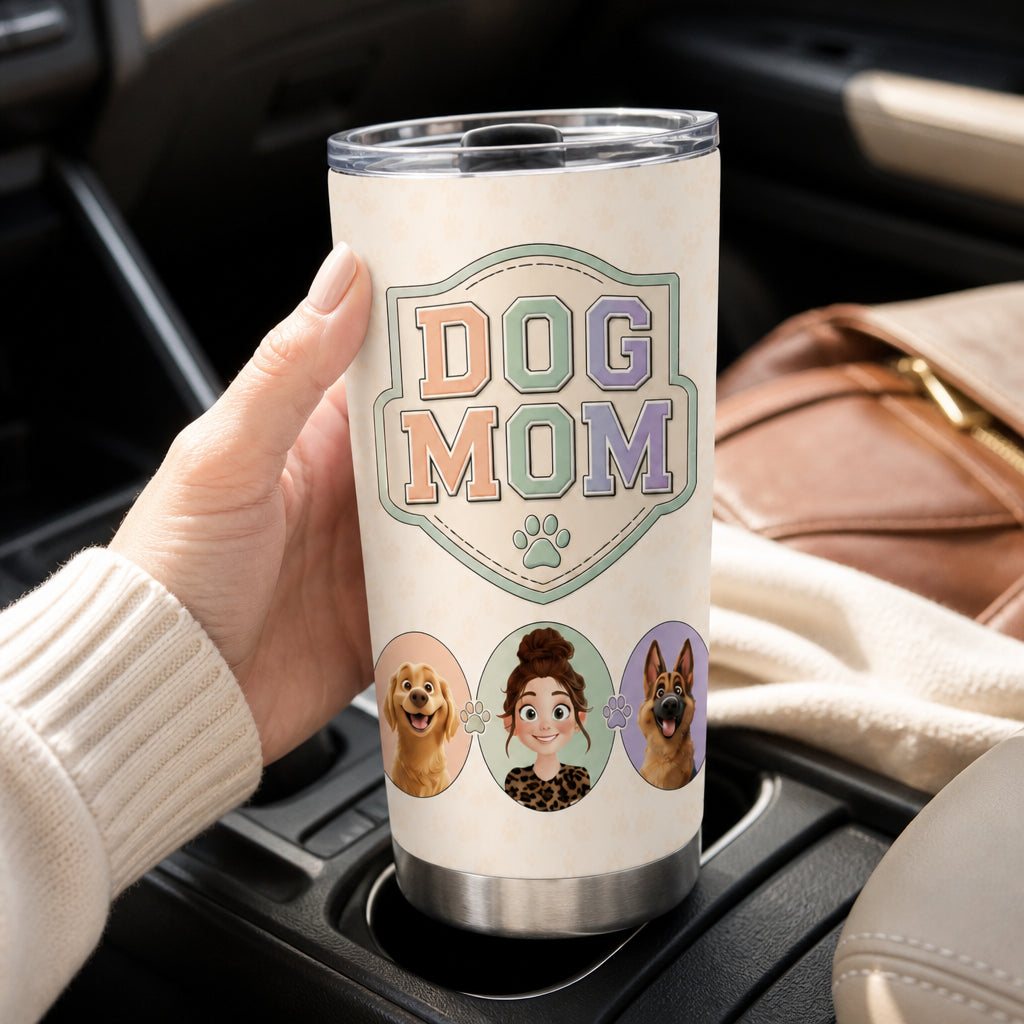 Custom Dog Mom Portrait Tumbler – Owner + 2 Dogs - Personalized Tumbler b07f46ea-8d49-425c-8f46-8922ed10d93c.jpg