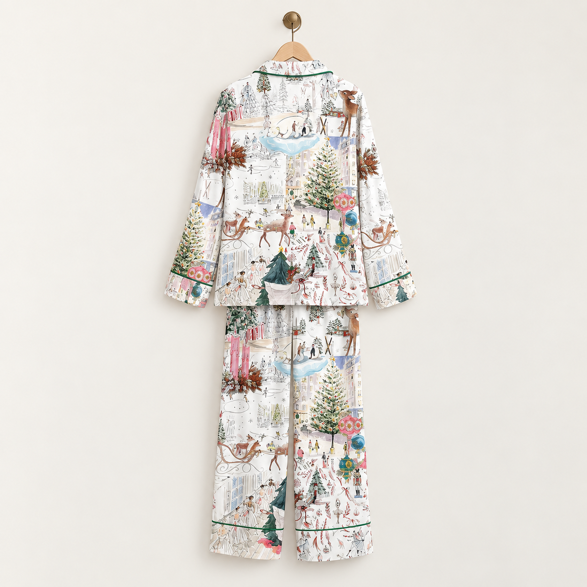 Women’s White Christmas Ballet Christmas Tree Elk Short Sleeve Satin Pajama Set, Pajama Nightwear Hot, Pajama Nightwear, Set for Hers b0803d9f-4472-4a5e-aeca-ee2aa1481e46-q6.png