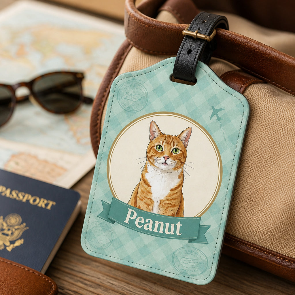 Custom Pet Portrait Luggage Tag – Vintage Travel Medallion - Personalized Personalized Leather Luggage Tag b083fd41-155c-4325-9ad6-6cee8909ecc9.jpg