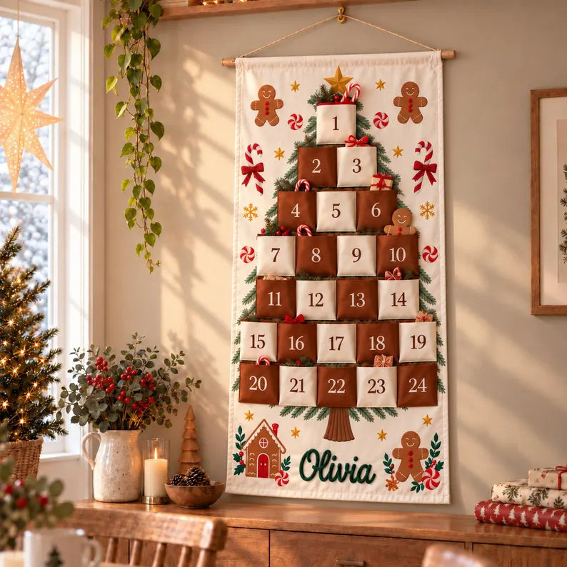Personalized Christmas Advent Calendar for Adults and Kids, 24 Pocket Pine Tree Fabric Wall Banner, Custom Name Holiday Countdown for Family b08a34ed-3959-4006-a0f6-64bdb6269688-nm-5-.webp