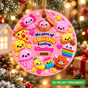 Personalized The Year Of Squishy Hunting 3D Relief Ornament, Funny Xmas Squishy 2026 Gift For Kids, Squishy Lovers, Dumpling Kids Keepsake b0acdc85-7742-4856-9ab1-8767761980cd-46a98b55-56c6-4e7a-9f76-9b606354c89f.png