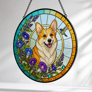 Custom Stained‑Glass Pet Suncatcher – Floral Wreath Edition - Personalized Suncatcher Stained Glass b0b3594f-f02b-4a9c-a2b8-9016d0d24e2a.jpg