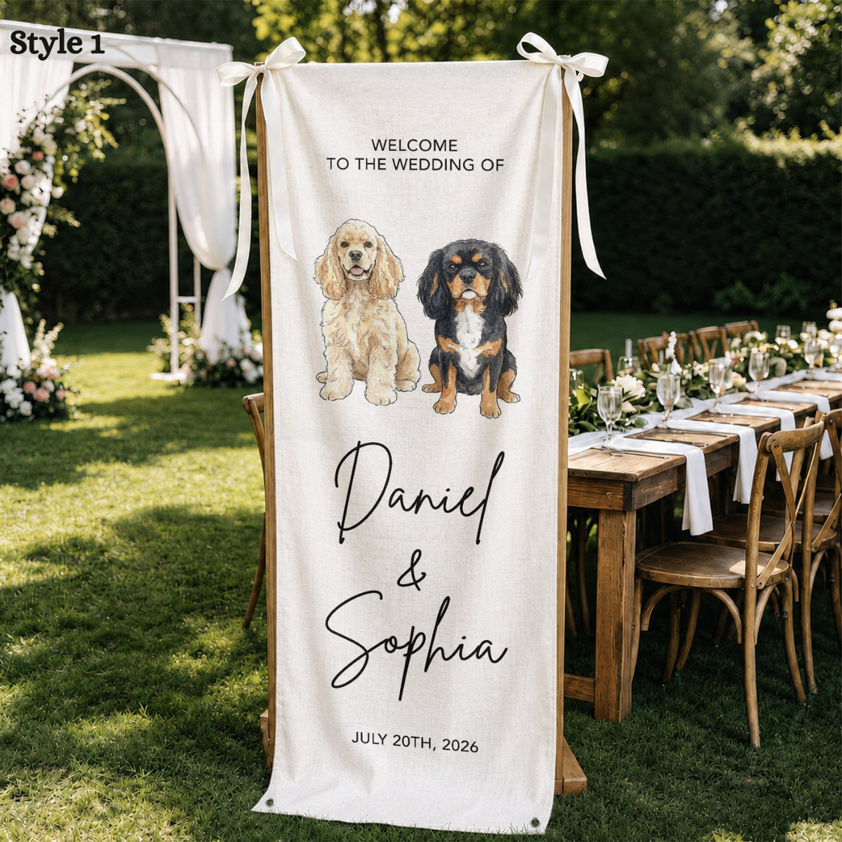 Custom Pet Watercolor Wedding Welcome Sign Wedding Decorations - Personalized Welcome Sign b0b86c95-1a10-4d20-b21e-26cf94878a8f-style-1.png
