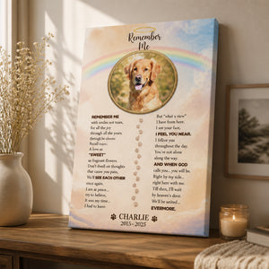 Pet Memorial Canvas – Remember Me Poem with Photo, Name & Years - Personalized Canvas b0c29416-bcf1-4cd8-bd5b-33b2a44a15dc.jpg