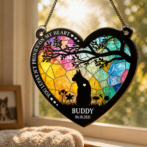 Cat Memorial Stained-Glass Suncatcher – Paw Prints On My Heart - Personalized Suncatcher Stained Glass b0d479d4-36f6-404b-86a7-3175871c85c8.jpg