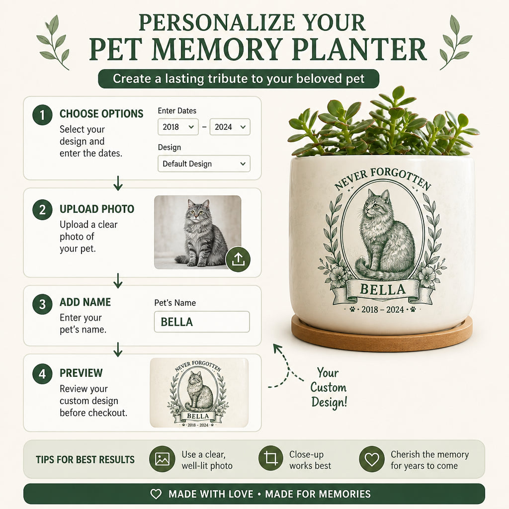Never Forgotten Cat Memorial Planter – Personalized Name & Years - Personalized Plant Pot & Vase b0d9ff71-f613-45bb-b3af-b93fa8e4e1df.jpg