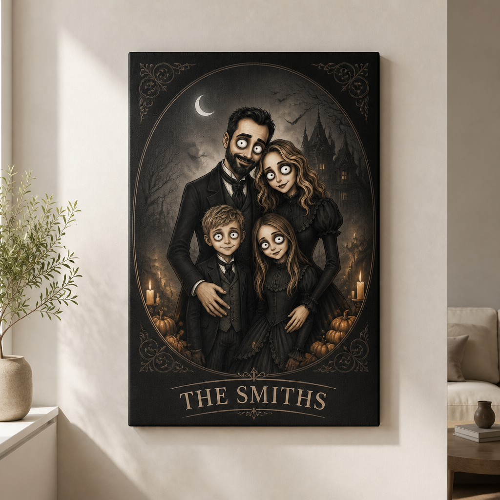 Spooky Gothic Family Portrait Canvas – Cartoon From Your Photo - Personalized Canvas b0ec8bac-eb8f-4fd2-bcde-2281be231992.png