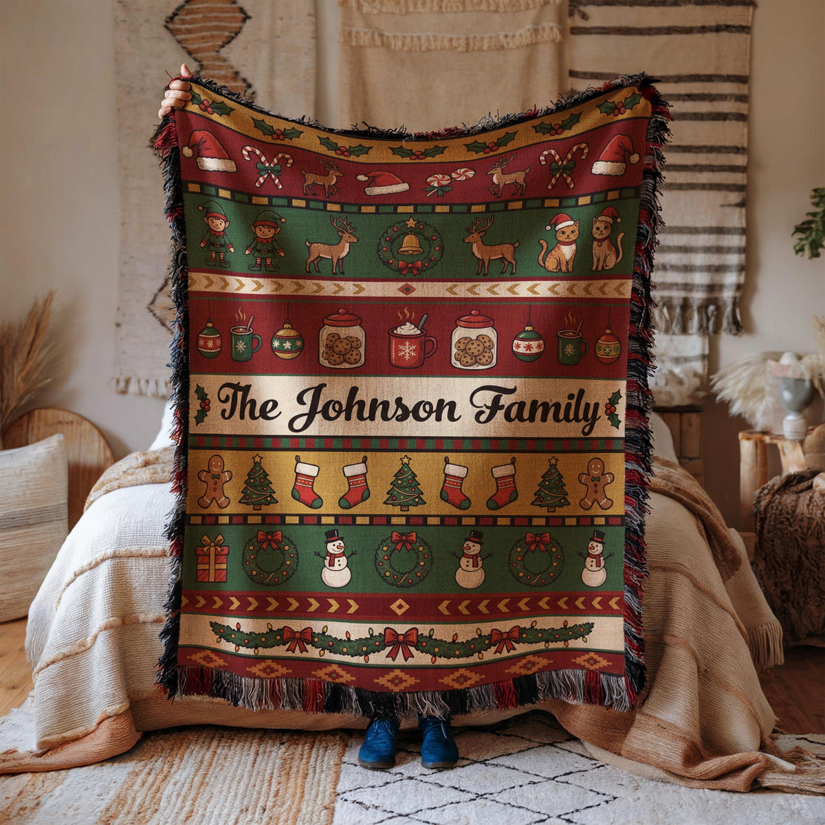 Personalized Family Christmas Woven Blanket | Custom Holiday Pattern Blanket | Cozy Xmas Home Decor Gift b0f6b73d-199e-4ca1-a191-00cab211a135-4.jpg