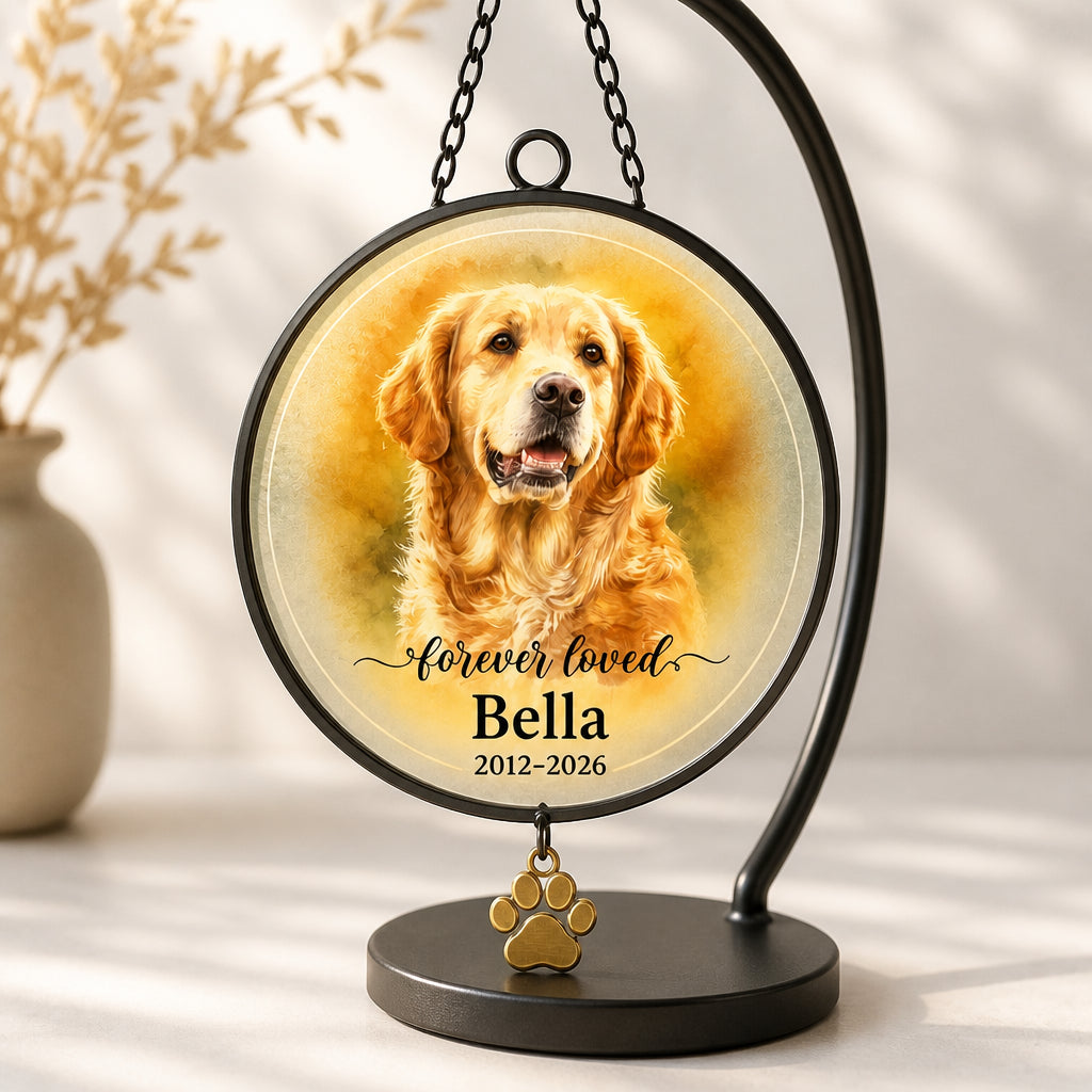 Pet Memorial Stone – Forever Loved Portrait - Personalized 1 Layered Suncatcher with Charm b0f6c4f7-7eb2-43a8-af16-7b8656e08d1b.jpg