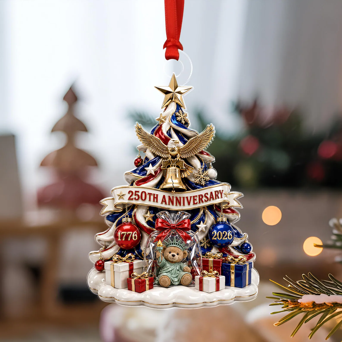 250 Years America 2D Ornament, 250th Anniversary Xmas Decor, Patriotic Christmas Tree Ornament, 1776 - 2026 Keepsake Gift, USA Christmas Bauble b0fc0227-bbf5-40d2-8363-9c1810592bf2-8.png