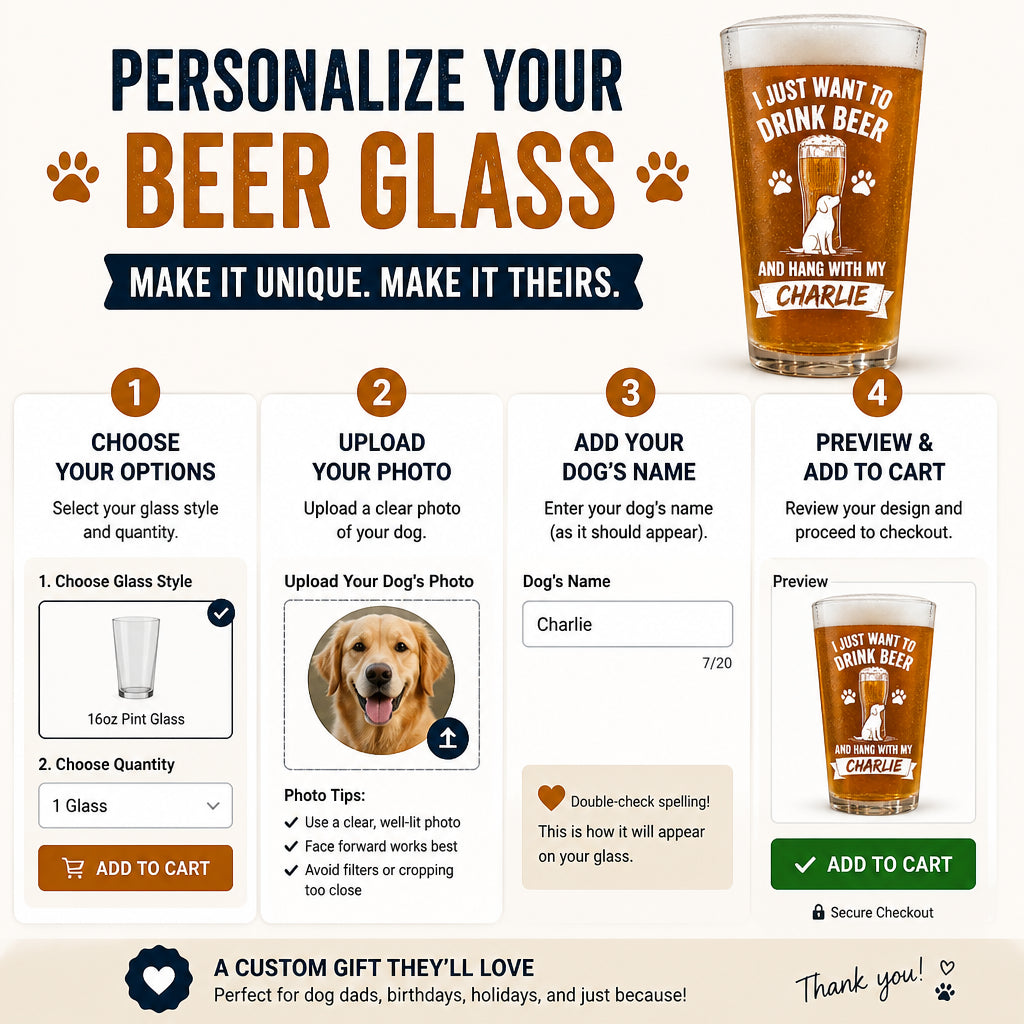 Drink Beer And Hang With My Dog - Personalized Beer Glass - Personalized Beer Glass b1146ff4-3255-41c4-9554-0509b01187bd.jpg