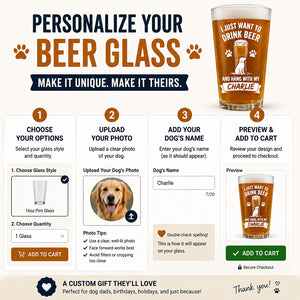 Drink Beer And Hang With My Dog - Personalized Beer Glass - Personalized Beer Glass b1146ff4-3255-41c4-9554-0509b01187bd.jpg