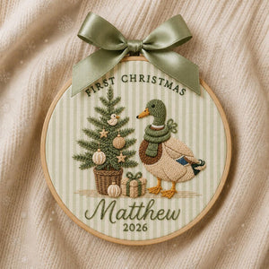 Personalized Mallard Duck Ornament, Embroidered Christmas Tree First Christmas Baby Name Hoop, Baby 1st Christmas Ornament, Baby Shower Gift b129cb62-e1d2-4e6f-836f-349951f9dbd5-il_1588xN.8427564683_4d3i.jpg