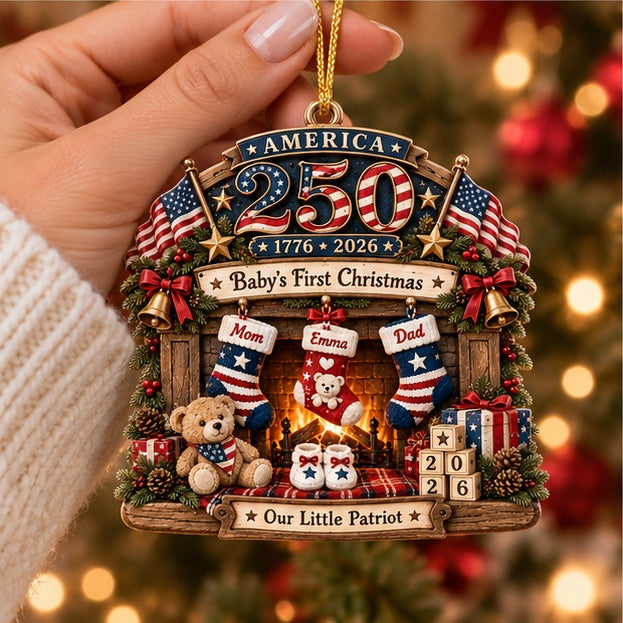 Personalized Baby’s First America 250 Christmas Ornament – Custom Name 1776–2026 Patriotic Baby Keepsake b131ee18-0c46-482c-9e8b-1c9217e6b11e-mockup_03_hand_holding.jpg