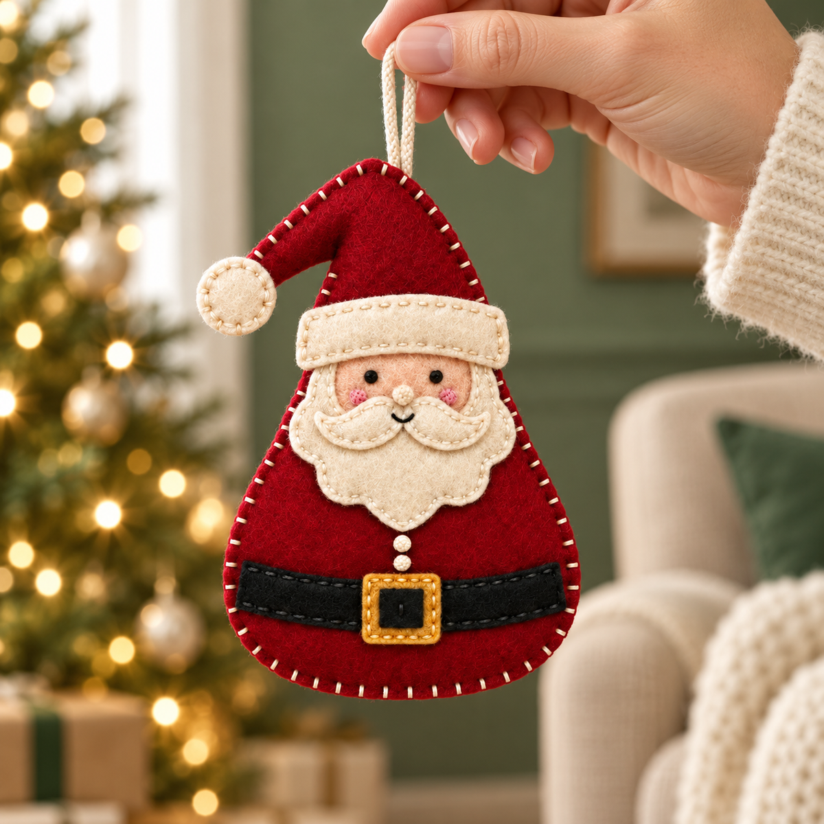 Santa Claus Unique Ornament, Christmas Felt Decor, Sewing Ornament, Gift For Christmas b131f57d-385d-433e-9a9c-e736c0eaccbb-M-c-treo-ng-gi-Noel-trong-tay-4.png