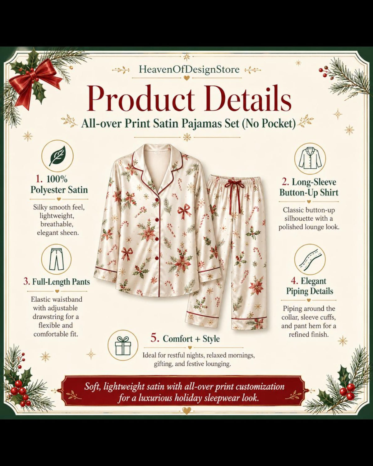 Matching Family Christmas Pajamas, Satin Pajama Set with Vintage Patchwork Print b151329e-9e01-4a94-a5df-5b30690254cf-il_1588xN.8430268840_kxal.jpg