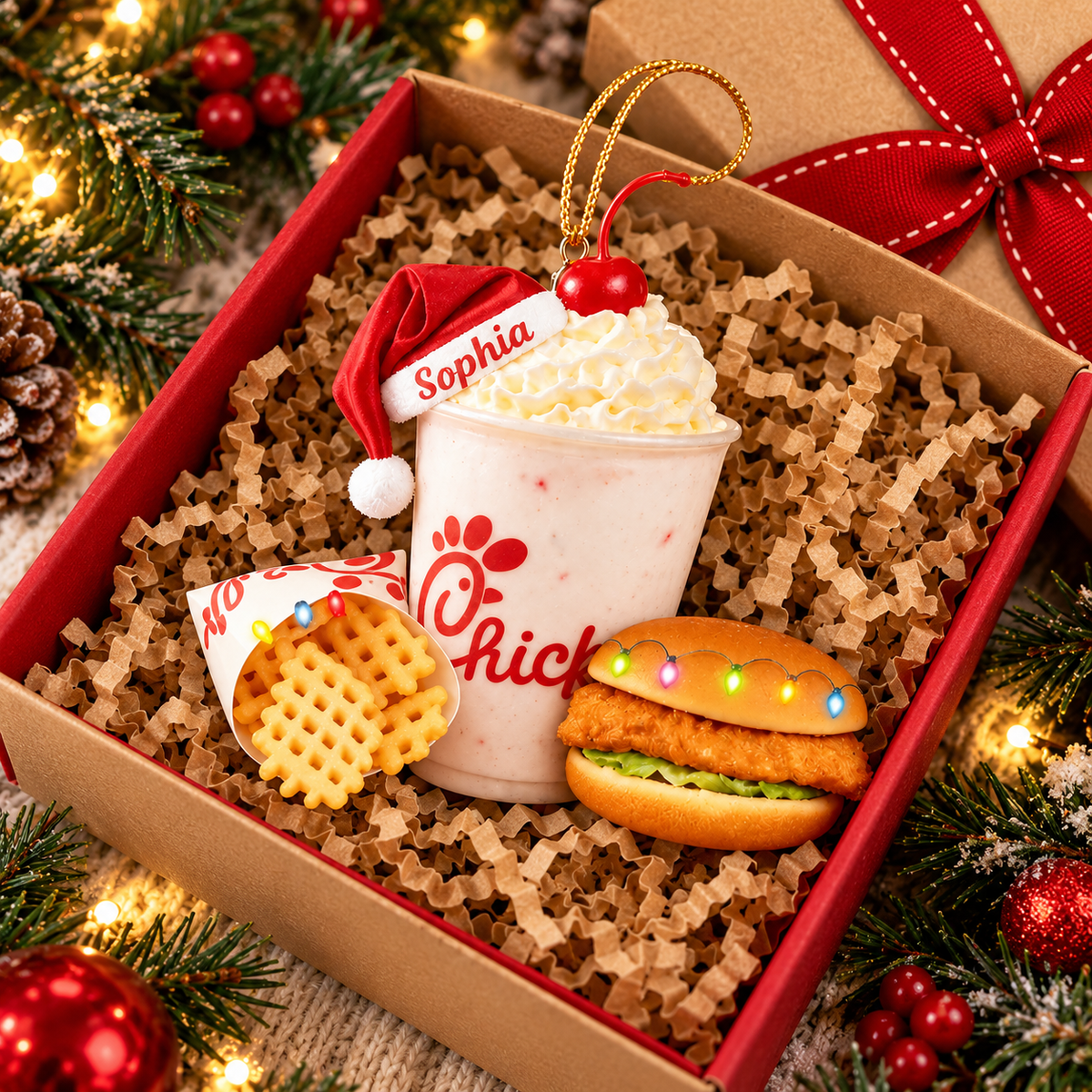 Personalized Chick-fil-A Milkshake Ornament, Personalized Santa Hat Cup Ornament, Milkshake & Sandwich Holiday Gift b165fc69-be7c-4522-aac9-d88fd49e05ea-8f5f0b24-0bdd-4a9f-a2b3-b12112067f1d.png