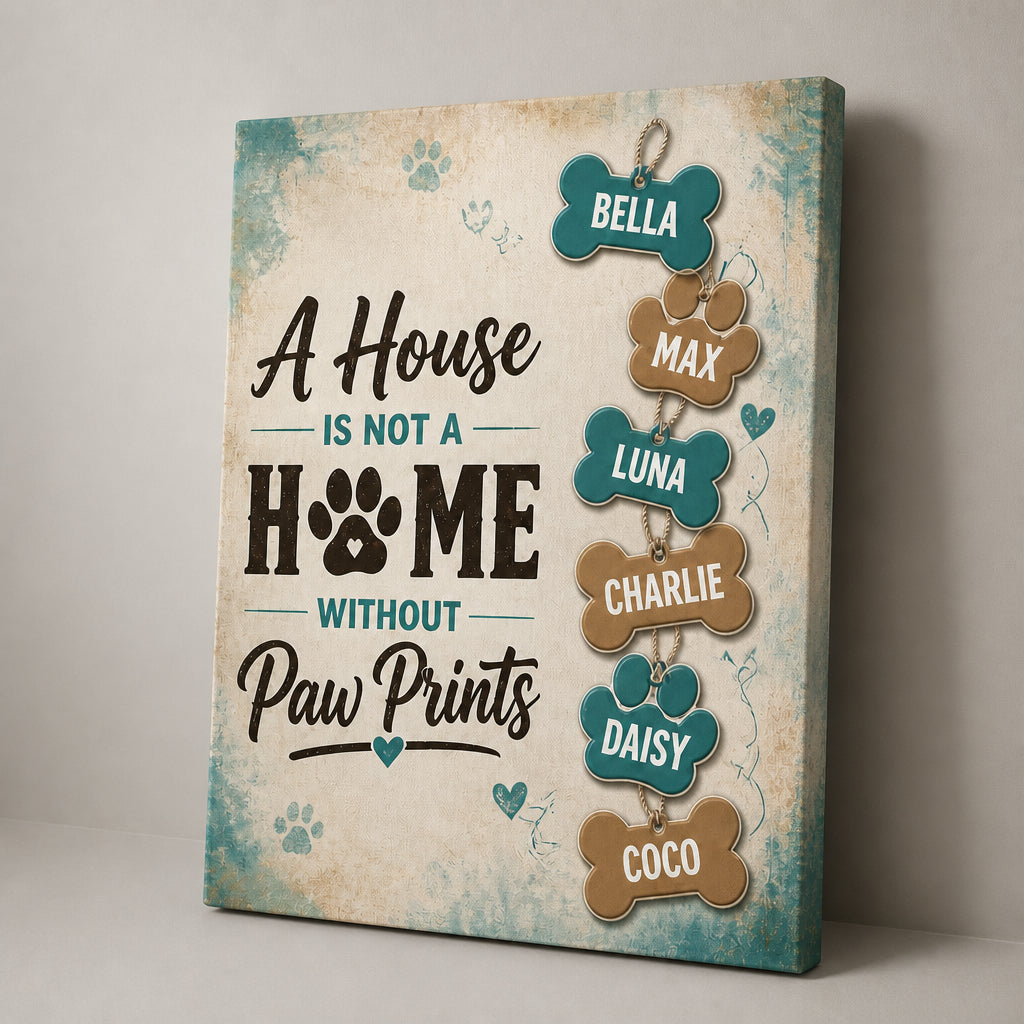 A House Is Not A Home Without Paw Prints — Personalized Names Canvas - Personalized Canvas b16db4c5-df9e-4e6a-bee3-0a02cb7a2c17.jpg