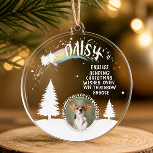 Rainbow Bridge Pet Memorial Christmas Ornament — Photo + Name - Personalized Transparent Acrylic Ornament b1780c9e-89ec-4c28-b4a3-076a378ae640.jpg