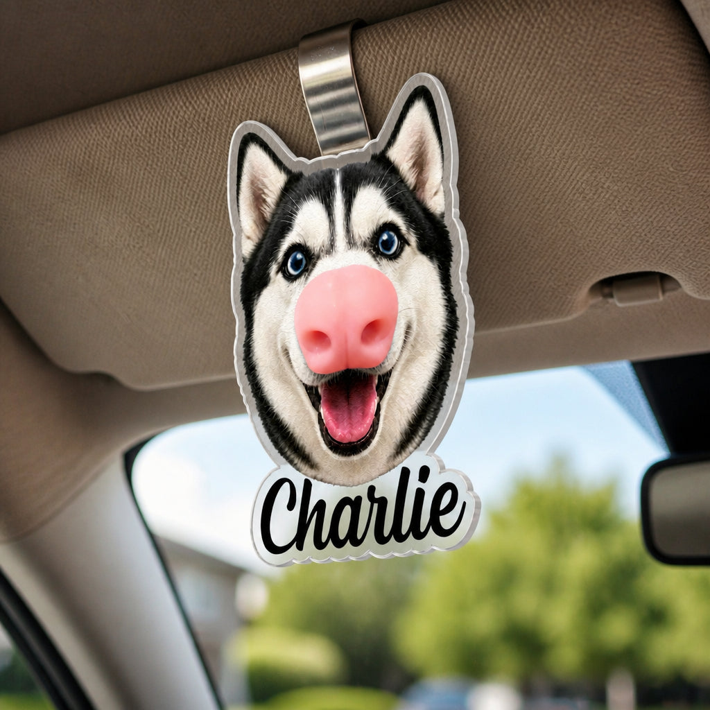 Custom Pet Photo Car Visor Clip – Boop Nose + Name - Personalized Car Visor Clip b17d2bd7-d43a-4b87-b58c-fde117354702.jpg